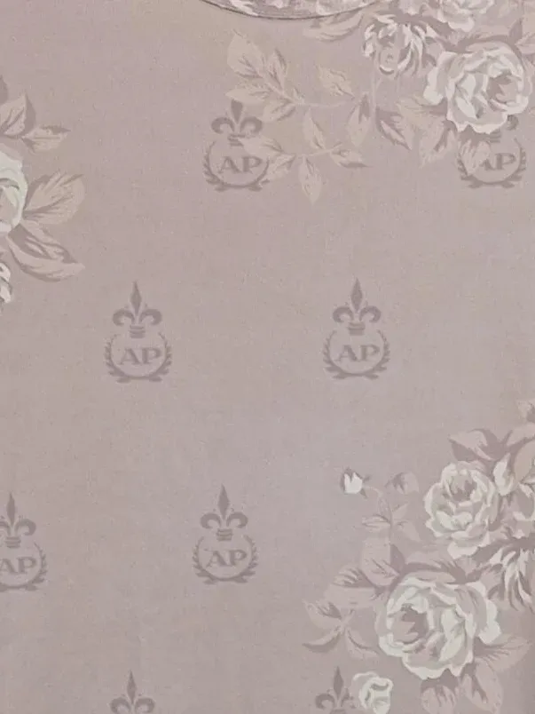 Alfredo Pauly Nachthemd Damen Rosa Blumenmuster Logo Gr. 36-38 Kurzarm Polyester 3