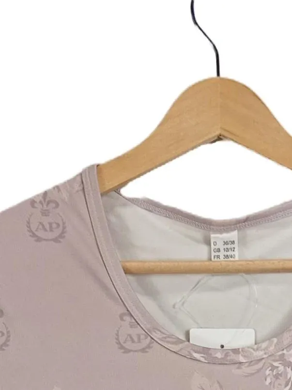 Alfredo Pauly Nachthemd Damen Rosa Blumenmuster Logo Gr. 36-38 Kurzarm Polyester 5