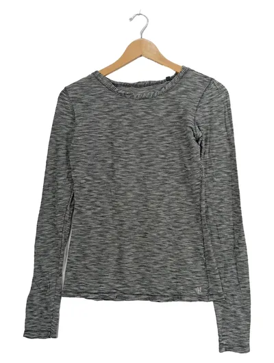 Marc O'Polo Damen Langarmshirt Gr. 36/S Grau Gestreift 100% Baumwolle Basic