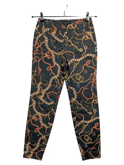 Mohito Collection Stoffhose Damen Gr. 32 Kettenmuster Schwarz Gold