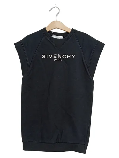Givenchy Paris Kinder Pullunder Sweatshirt Weste Schwarz Logo Gr. S