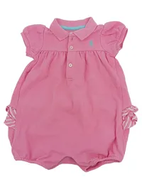 Ralph Lauren Baby Body Mädchen Gr. 6M/68 Rosa Polo Strampler 1