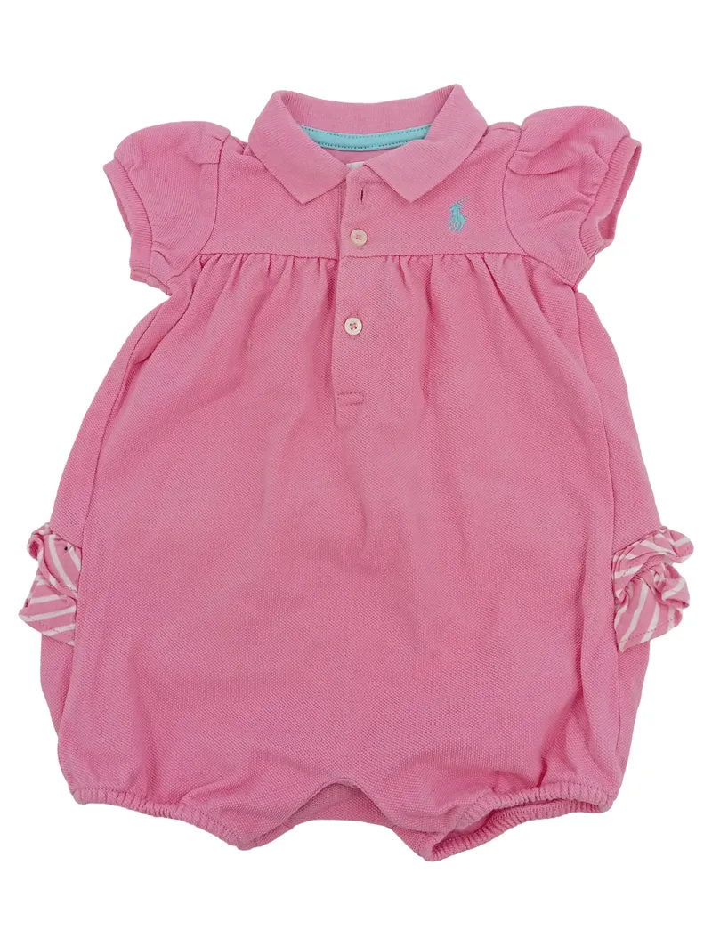 Ralph Lauren Baby Body Mädchen Gr. 6M/68 Rosa Polo Strampler 1