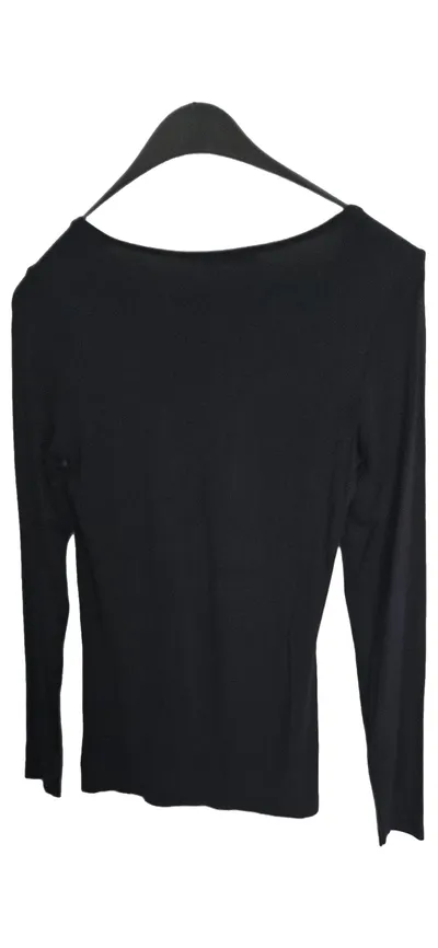Judith Williams Langarmshirt Damen Gr. 34 XS Schwarz Viskose Strass Elegant