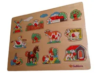 Eichhorn Steckpuzzle Bauernhof Holzpuzzle Kinder Motorikspielzeug Tiere 1