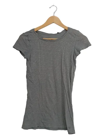 Marc O'Polo Damen T-Shirt Gr. S Grau Baumwolle Slub Jersey Casual