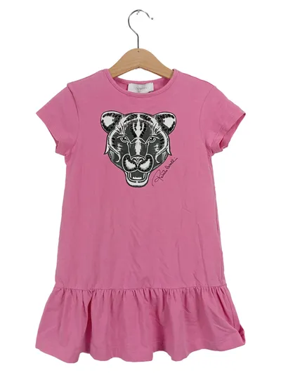 Roberto Cavalli Junior Mädchen Kleid Panther-Print Pink Gr. 140