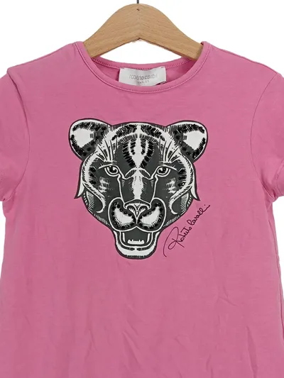 Roberto Cavalli Junior Mädchen Kleid Panther-Print Pink Gr. 140