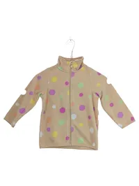 dopodopo Mädchen Fleecejacke Gr. 104 Beige Punkte Bunt Stehkragen 1