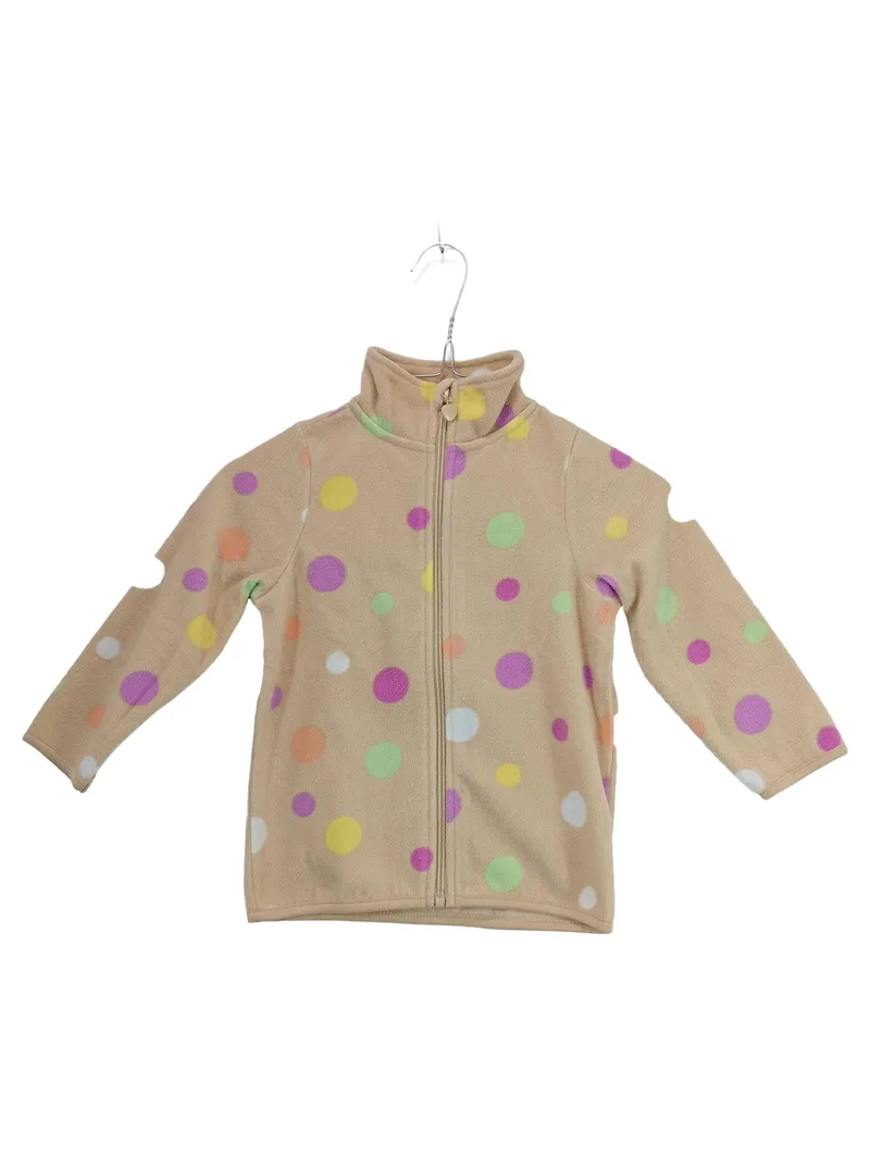 dopodopo Mädchen Fleecejacke Gr. 104 Beige Punkte Bunt Stehkragen 1