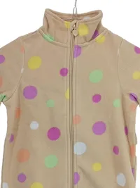 dopodopo Mädchen Fleecejacke Gr. 104 Beige Punkte Bunt Stehkragen 2