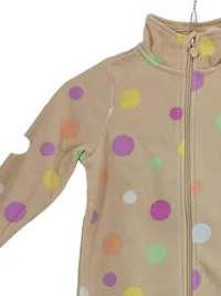 dopodopo Mädchen Fleecejacke Gr. 104 Beige Punkte Bunt Stehkragen 3