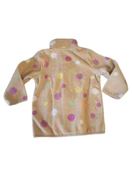 dopodopo Mädchen Fleecejacke Gr. 104 Beige Punkte Bunt Stehkragen 5