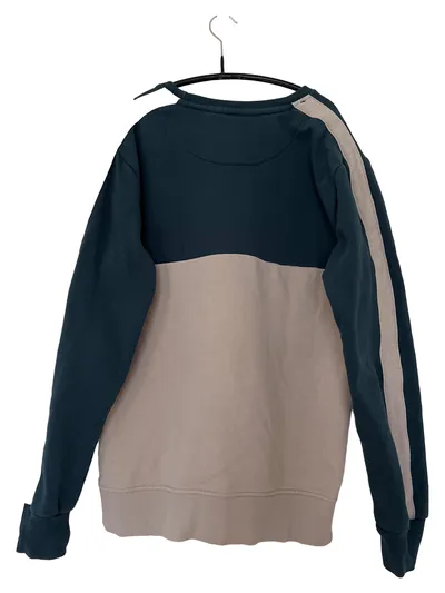 SikSilk Pullover Herren Gr. M/38 Petrol Beige Colorblock Sweatshirt