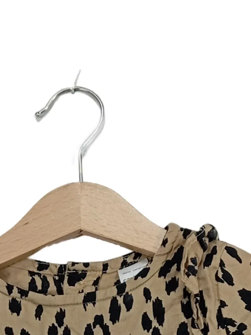 Carter's Mädchen Kleid Leopardenmuster Gr. 86 Beige Langarm Baumwolle 2