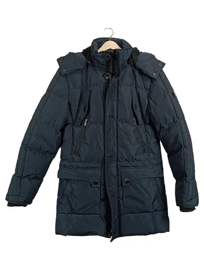 Wellensteyn Steppjacke Herren Gr. 48/M Petrol Winterjacke Outdoor Kapuze Parka