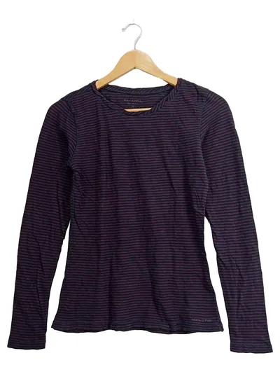 Marc O'Polo Langarmshirt Damen Gr. 38 M Gestreift Baumwolle Casual Basic Shirt