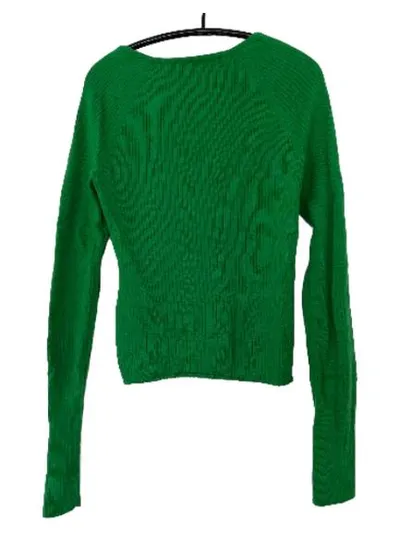 & Other Stories Pullover Damen Gr. 34 XS Grün Rippstrick Wolle Baumwolle
