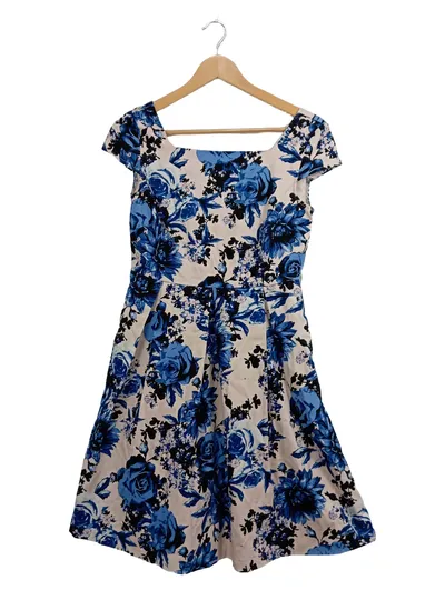 MINT & BERRY Damen Freizeitkleid Gr. 36/S Blumenmuster Mehrfarbig Baumwolle