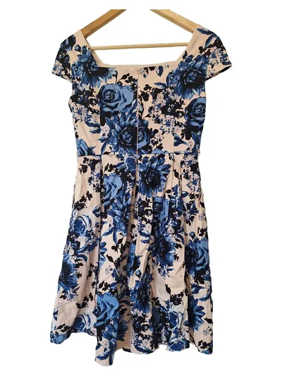 MINT & BERRY Damen Freizeitkleid Gr. 36/S Blumenmuster Mehrfarbig Baumwolle