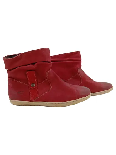 Camel Active Damen Stiefelette Rot Leder Gr. 39,5 Slouch Boots