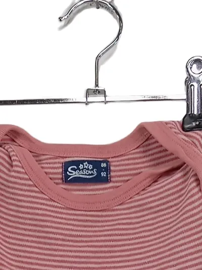 SEASONS Baby Body Langarm gestreift Rosa Gr. 86/92 Baumwolle