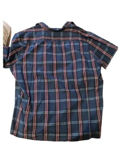 Angelo Litrico Herren Freizeithemd Kurzarm Kariert Blau Gr. XXL