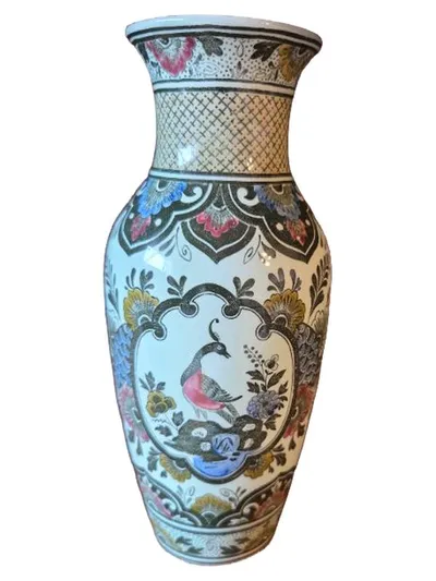 Villeroy & Boch Paon Vase Porzellan Pfau Traditionell Mehrfarbig 25cm
