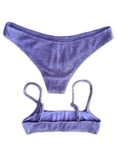 BECK SÖNDERGAARD Bikini Damen Lila Strukturmuster Gr. S Bademode