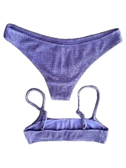 BECK SÖNDERGAARD Bikini Damen Lila Strukturmuster Gr. S Bademode 2