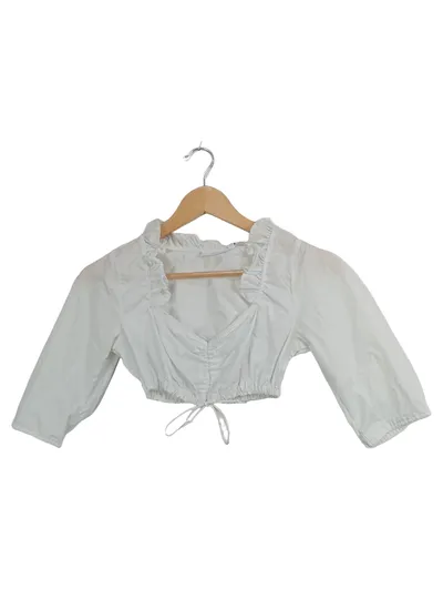 Stockerpoint Trachtenbluse Damen Gr. 32 Weiß Dirndlbluse Kurzarm