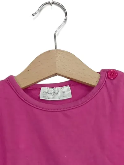 Okay Mädchen T-Shirt Gr. 86 Pink Basic Kurzarm Baumwolle