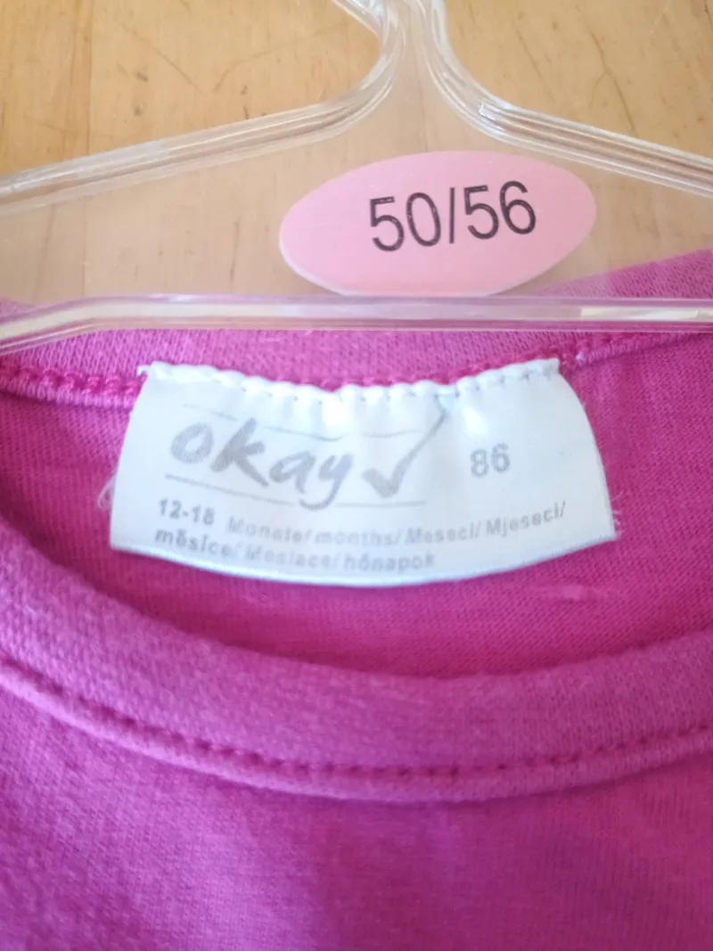 Okay Mädchen T-Shirt Gr. 86 Pink Basic Kurzarm Baumwolle 4