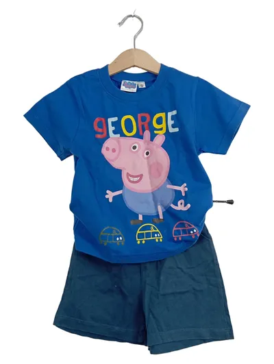 Peppa Pig George T-Shirt Shorts Set Kinder Gr. 98 Blau Sommer