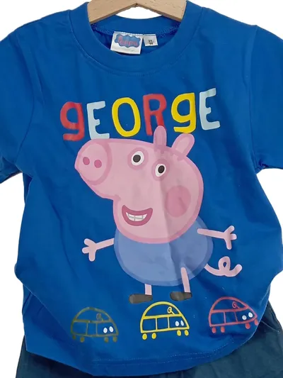 Peppa Pig George T-Shirt Shorts Set Kinder Gr. 98 Blau Sommer