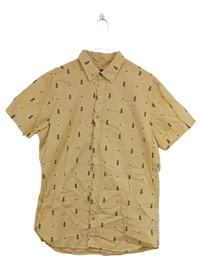 Jack & Jones Herren Freizeithemd Kurzarm Ananas Print Beige Gr. L