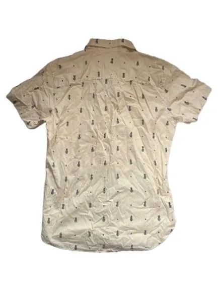Jack & Jones Herren Freizeithemd Kurzarm Ananas Print Beige Gr. L 9