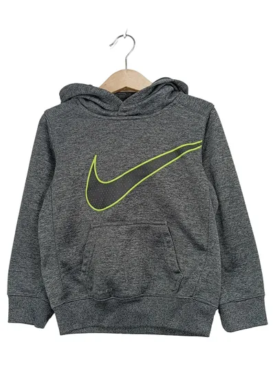 Nike Kinder Hoodie Therma-Fit Kapuzenpullover Gr. 96/104 Grau Neon
