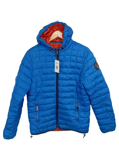 Napapijri Steppjacke Herren Gr. S Blau Kapuze Outdoor Jacke