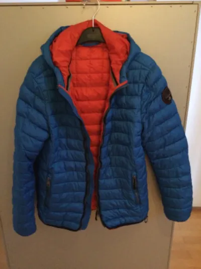 Napapijri Steppjacke Herren Gr. S Blau Kapuze Outdoor Jacke