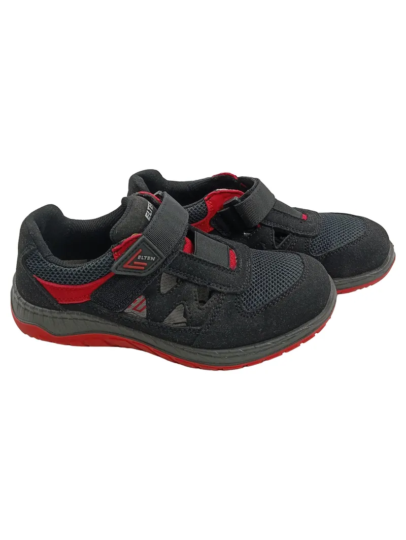 ELTEN Sicherheitsschuhe ESD Klettverschluss Gr. 39 Schwarz Rot Arbeitsschuhe 2