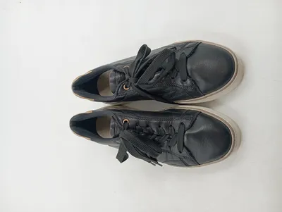 camel active Sneaker low Damen Schwarz Leder Gr. 40 Casual