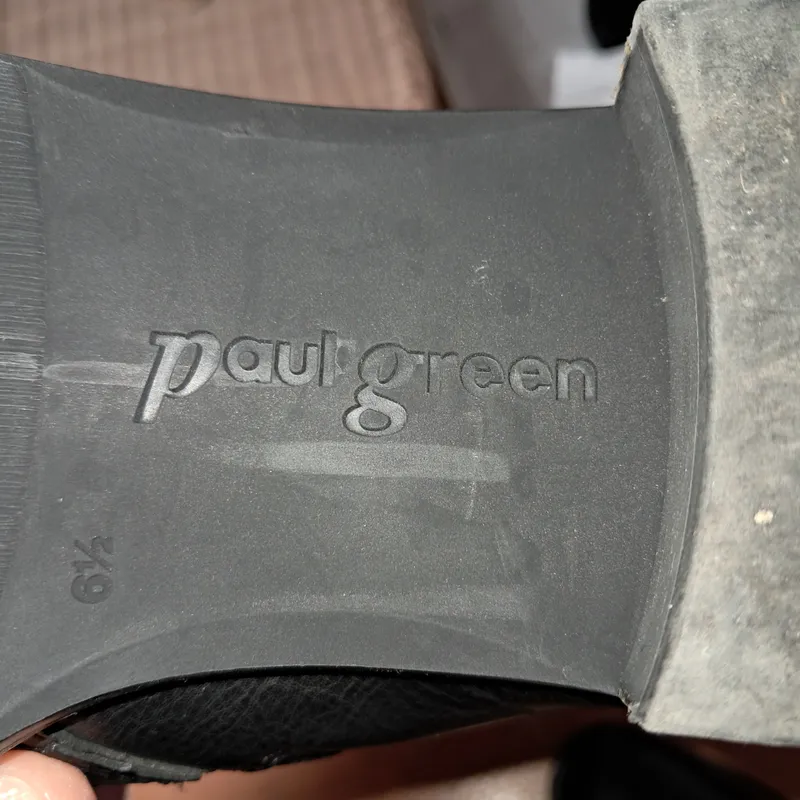 Paul Green Damen Stiefelette Schwarz Leder Schnallen Nieten Gr. 38.5 3