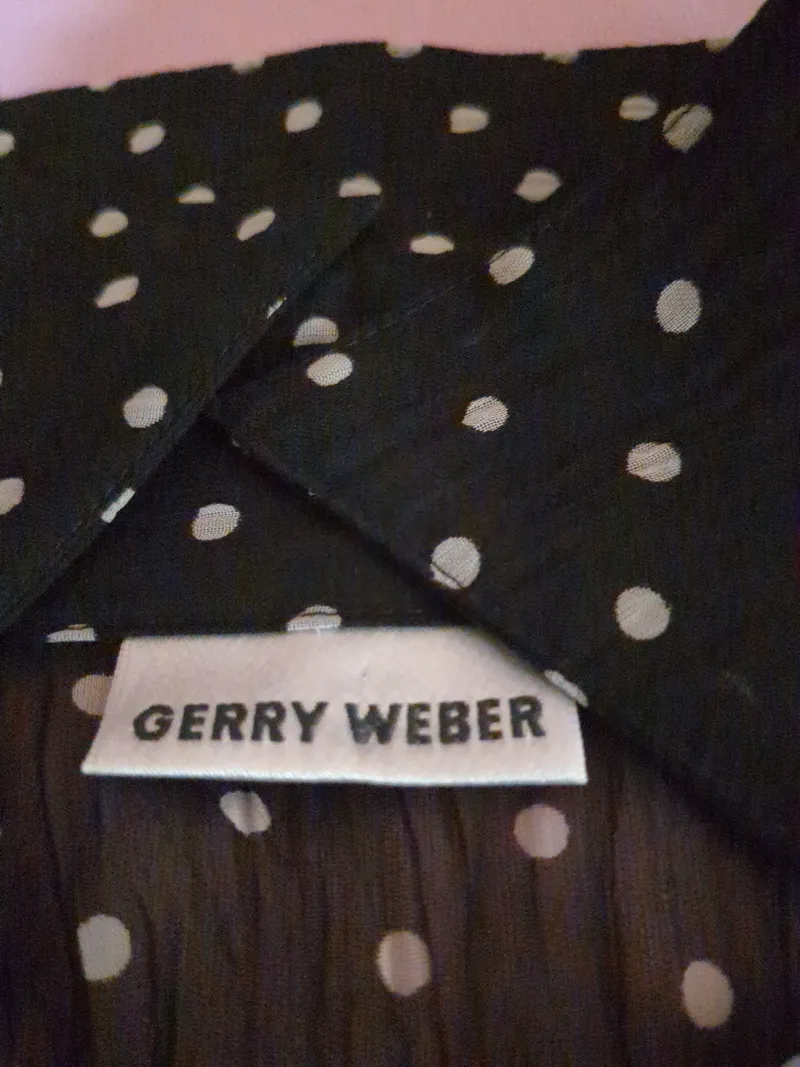Gerry Weber Damen Bluse Gr. 38 Schwarz Polka Dots Transparent Elegant 2
