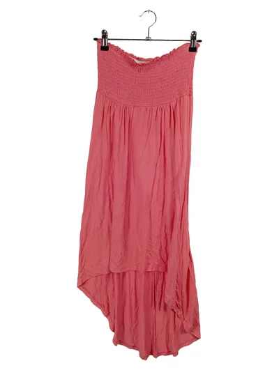 LASCANA Damen Sommerkleid Trägerlos Gr. 38 Rosa Vokuhila Viskose
