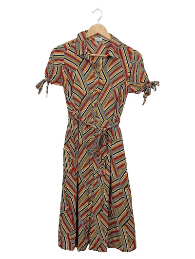 Noisy May Hemdblusenkleid Damen XS Retro Streifen Mehrfarbig Viskose