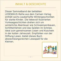 Carlsen LESEMAUS Winter Geschichten 6in1 Vorlesebuch Kinderbuch Hardcover 3