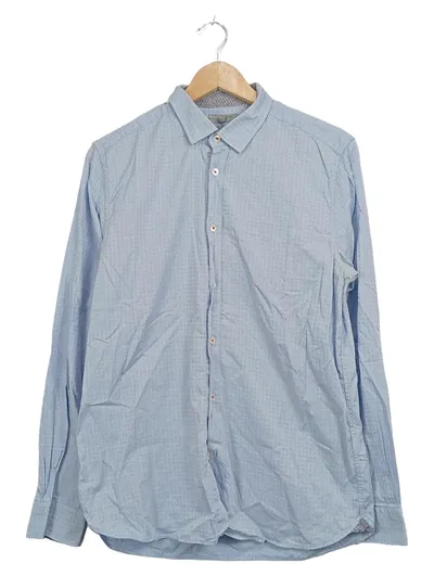 Ted Baker London Herren Business Hemd Langarm Blau Gr. L Baumwolle