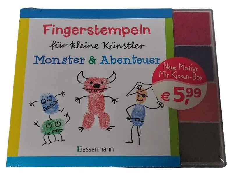 Bassermann Fingerstempeln kleine Künstler Monster & Abenteuer Bastelset 1