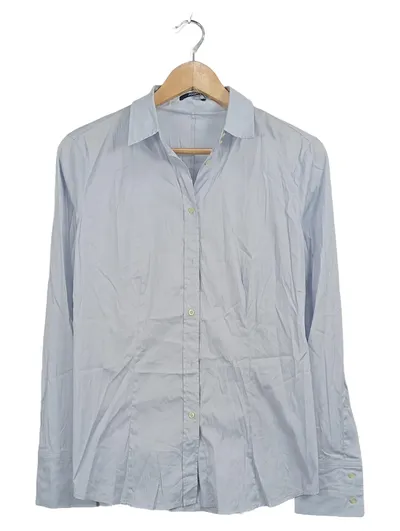 JOOP! Damen Hemdbluse Bluse Hellblau Gr. 38 M Business Baumwolle